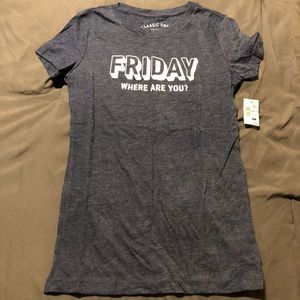 Aeropostale Friday Where Are You? Classic Crew Blue Tee Women's Size Small